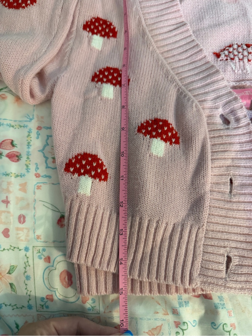 Sugar Thrillz Pink Mushroom Cami and Cardigan set - Picture 4 of 5